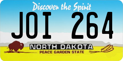ND license plate JOI264