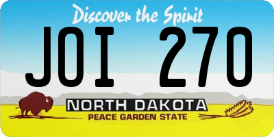 ND license plate JOI270