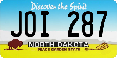 ND license plate JOI287