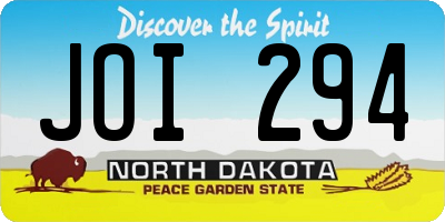 ND license plate JOI294