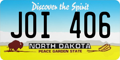 ND license plate JOI406