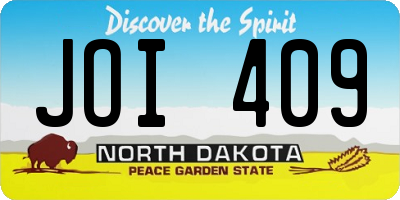 ND license plate JOI409