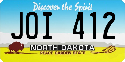 ND license plate JOI412