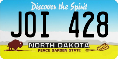 ND license plate JOI428