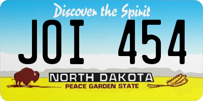 ND license plate JOI454