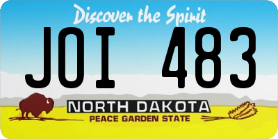 ND license plate JOI483