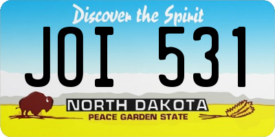 ND license plate JOI531