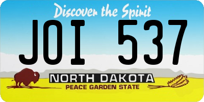 ND license plate JOI537