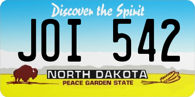 ND license plate JOI542