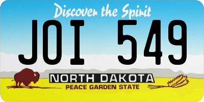 ND license plate JOI549