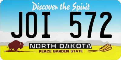 ND license plate JOI572