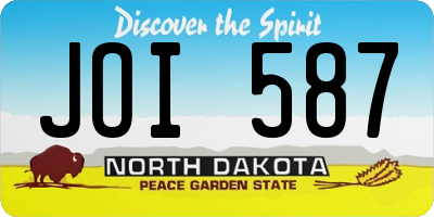 ND license plate JOI587