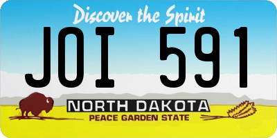 ND license plate JOI591