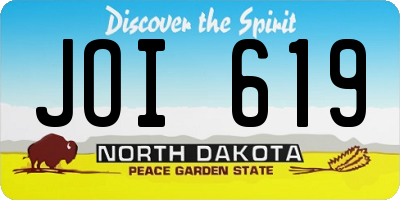 ND license plate JOI619