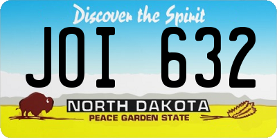 ND license plate JOI632