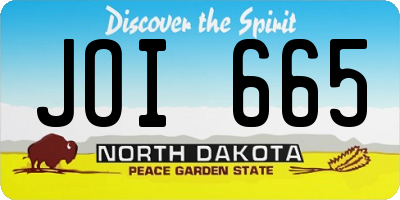 ND license plate JOI665