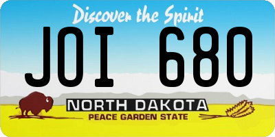 ND license plate JOI680