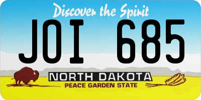 ND license plate JOI685