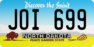 ND license plate JOI699
