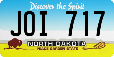 ND license plate JOI717
