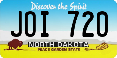 ND license plate JOI720