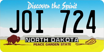 ND license plate JOI724