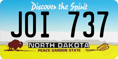 ND license plate JOI737