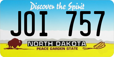 ND license plate JOI757