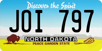 ND license plate JOI797