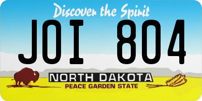ND license plate JOI804