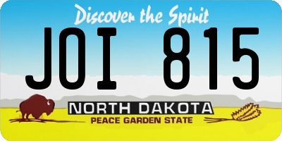 ND license plate JOI815