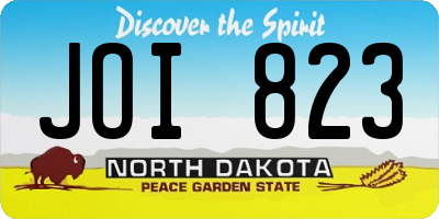 ND license plate JOI823
