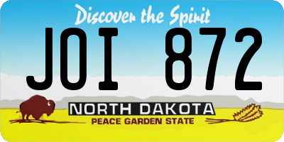 ND license plate JOI872