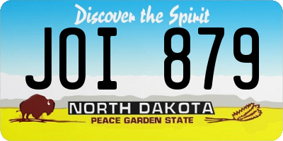 ND license plate JOI879