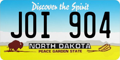 ND license plate JOI904