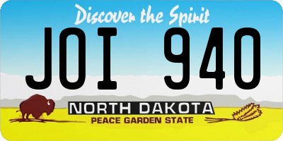 ND license plate JOI940
