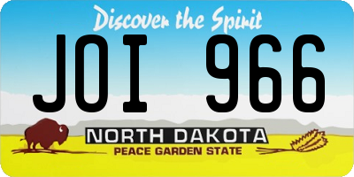 ND license plate JOI966