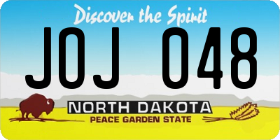 ND license plate JOJ048