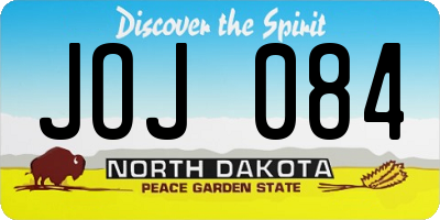ND license plate JOJ084