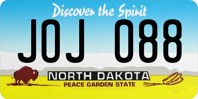ND license plate JOJ088