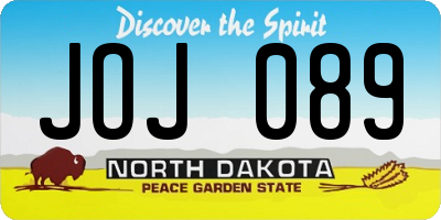 ND license plate JOJ089