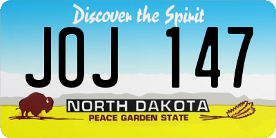 ND license plate JOJ147