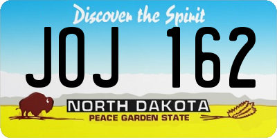 ND license plate JOJ162