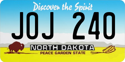 ND license plate JOJ240