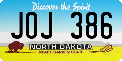 ND license plate JOJ386