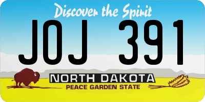 ND license plate JOJ391