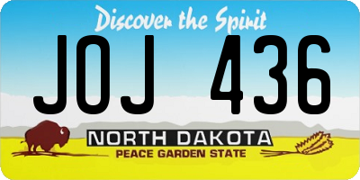 ND license plate JOJ436
