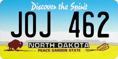 ND license plate JOJ462