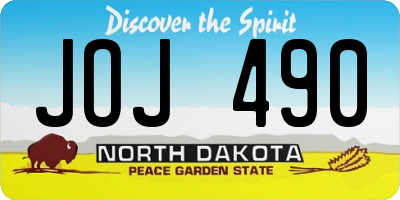 ND license plate JOJ490
