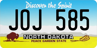 ND license plate JOJ585